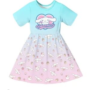 Blue Purple Pastel White Bunny Girls Dress Sz 11 12